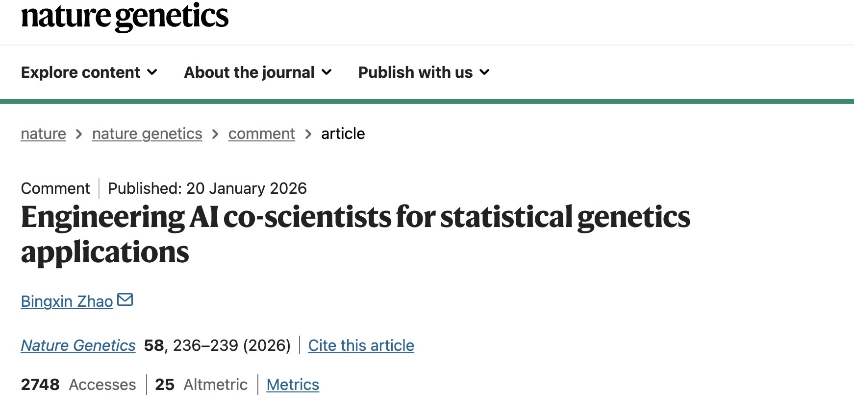 Nature Genetics original article preview